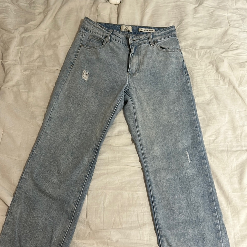 Mid slim straight jeans
